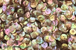 Sequin, 6MM, Cupped, Round, Vintage, 1MM Center Hole, Clear Brown Iris