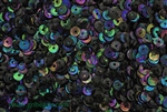 Sequin, Round, 5MM, Cupped, Vintage, 1MM Center Hole, Black Iris