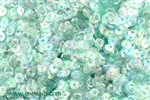Sequin, Round, 5MM, Cupped, Vintage, 1MM Center Hole, Clear Aqua Iris