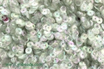 Sequin, Round, 5MM, Cupped, Vintage, 1MM Center Hole, Clear Light Green Iris