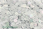 Sequin, 5MM, Vintage, Round, Flat, Center Hole, Chalk White Iris