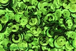 Sequin, 10MM, Round, Cupped, Vintage, 1.5MM Center Hole, Lime Green