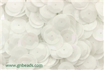 Sequin, 12MM, Cupped, Vintage, Round, 1.5MM Center Hole, White Iris