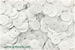 Sequin, 10MM, Round, Cupped, Vintage, 1.5MM Center Hole, Linen White