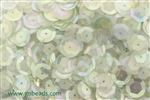 Sequin, 10MM, Round, Cupped, Vintage, 1.5MM Center Hole, Clear Light Green Iris