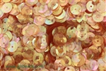 Sequin, Round, 8MM, Cupped, Vintage, 1MM Center Hole, Clear Orange Iris