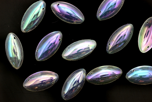 Vintage French Sequin 14MM Oval / Crystal AB