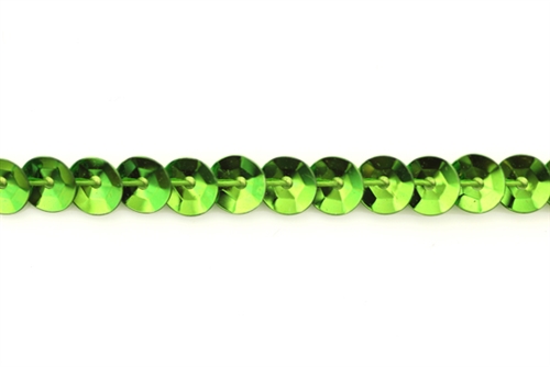 Sequin Trim, 5MM, Vintage, Round, Cupped, Lime Green