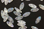 Bead, Vintage, German Acrylic, 15MM, Oval, Crystal AB