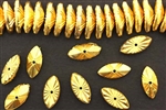 Bead, Vintage, German Acrylic, 18MM, Oval, Gold