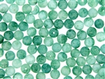 Vintage Czechoslovakian Matrix Beads / 8MM Round Green