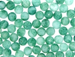Vintage Czechoslovakian Matrix Beads / 10MM Round Green