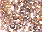 Vintage Czechoslovakian Lampwork Beads / 8MM Round Purple