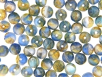 Vintage Czechoslovakian Lampwork Beads / 8MM Round Blue