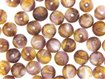 Vintage Czechoslovakian Lampwork Beads / 10MM Round Purple