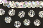 Bead, German Acrylic, Vintage, 12MM, Faceted, Nesting Rondelle, Crystal, AB