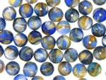 Vintage Czechoslovakian Lampwork Beads / 10MM Round Blue