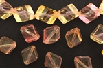Bead, Vintage, German Acrylic, 16MM, Diamond, Cube, Tangerine