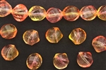 Bead, Vintage, German Acrylic, 12MM, Faceted, Round, Twist, Tangerine