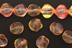 Bead, Vintage, German Acrylic, 14MM, Faceted, Round, Twist, Tangerine