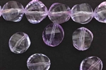 Bead, German Acrylic, Vintage, 16MM, Faceted, Round, Twist, Lilac
