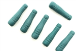 Vintage Czech Pillar Beads / Teal 28MM