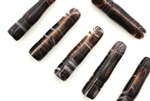 Vintage Czech Pillar Beads / Brown Swirl 32MM