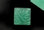 Vintage Czechoslovakian Cabochon / 18MM Square,Sea Green