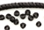 Snake Beads, Vintage Czechoslovakian, Uncirculated, 5MM, Jet