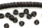 Snake Beads, Vintage Czechoslovakian, Uncirculated, 5MM, Jet
