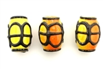 Porcelain Beads,Vintage Large Hole / Barrel 32MM Yellow