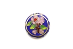 Cloisonne Beads,Vintage / Flat Round 18MM Dark Blue