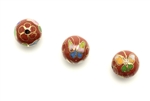 Cloisonne Beads,Vintage / Round 10MM Dark Red