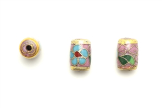 Cloisonne Beads,Vintage / Tube 11MM Lilac