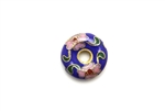 Cloisonne Beads,Vintage / Donut 15MM Dark Blue