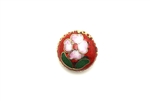 Cloisonne Beads,Vintage / Lentil 15MM Red