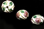 Cloisonne Beads,Vintage / Square 16MM White