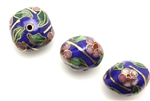 Cloisonne Beads,Vintage / Square 16MM Dark Blue