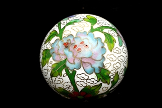 Cloisonne Beads,Vintage / Large Round 50MM White