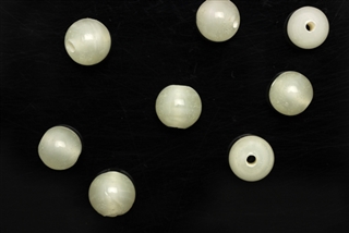 Bead, Czech, Vintage, Glass, "Silk" Lampwork Beads, 7MM, White