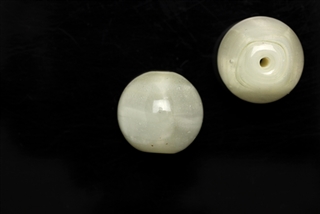 Bead, Czech, Vintage, Glass, "Silk" Lampwork Beads, 14MM, White