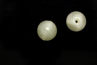 Bead, Czech, Vintage, Glass, "Silk" Lampwork Beads, 11MM, White