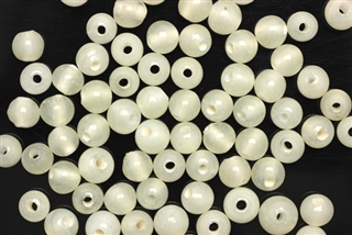 Bead, Czech, Vintage, Glass, "Silk" Lampwork Beads, 6MM, White