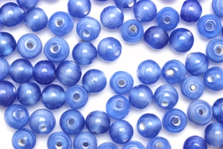 Bead, Czech, Vintage, Glass, "Silk" Lampwork Beads, 6MM, Blue