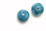 Bead, Czech, Vintage, Glass, "Silk" Lampwork Beads, 15MM, Teal