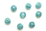 Bead, Czech, Vintage, Glass, "Silk" Lampwork Beads, 7MM, Teal