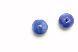 Bead, Czech, Vintage, Glass, "Silk" Lampwork Beads, 11MM, Blue