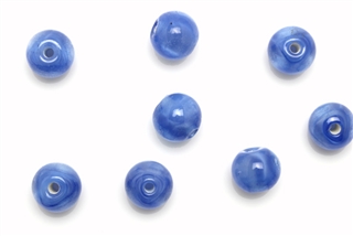 Bead, Czech, Vintage, Glass, "Silk" Beads, 8MM, Blue