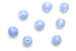Bead, Czech, Vintage, Glass, "Silk" Beads, 7MM, Light Blue