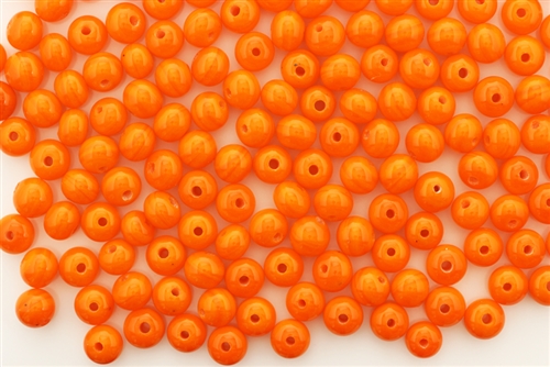 Bead, Vintage, Japanese, Round, Glass, 6MM, Orange